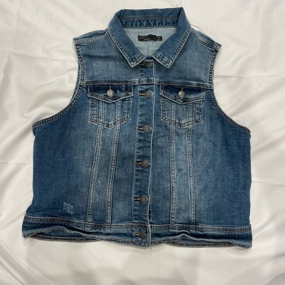 Prana Denim Cropped Vest - Picture 1 of 7